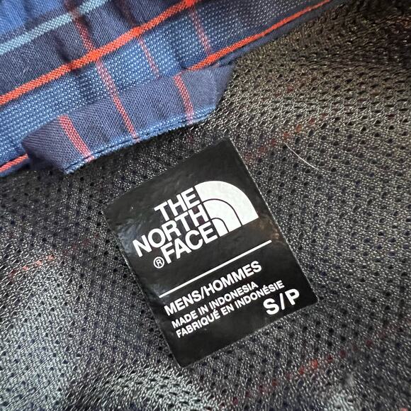 The North Face Shirt Mens Small Long Sleeve Plaid Button Performance Blue - Picture 8 of 9